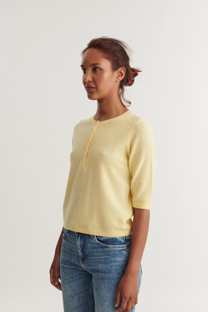 Basic Apparel Selem Granddad Tee Sweaters 878 Sunlight
